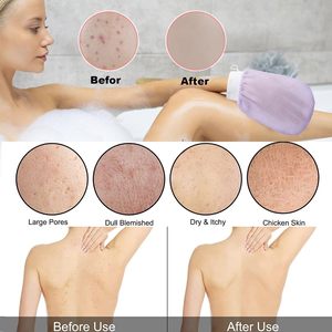 Custom Logo and Package Best Quality Korean <b>Body</b> Exfoliating <b>Scrub</b> Gloves Viscose Exfoliating Mitts for <b>Body</b> - Product Image 4