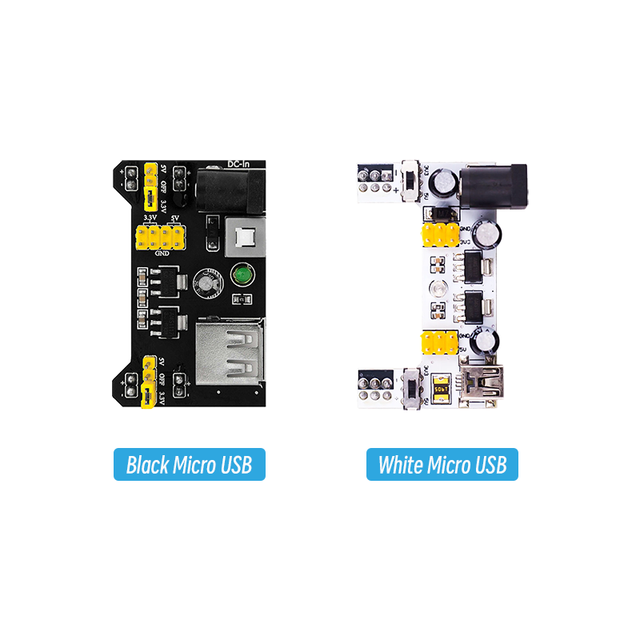 Original Brand Breadboard Power Supply Module White Black MB-102 Dedicated Micro USB 2-Way 3.3V 5V Solderless
