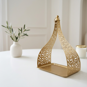 Wholesale Handcrafted <b>Moroccan</b> Designer Gold Metal Tray for <b>Decoration</b> and Serving - Product Image 2