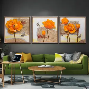 3d Modern Floral Oil Painting Handmade High Quality Europe Style Hotel Office Home Decoration Art 3d Wall Decor