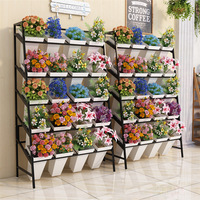 Étagère à plantes en métal haut de gamme Kainice, magasin de fleurs, PVC, seau artificiel noir, présentoir, étagères de présentation, présentoir pour usage commercial