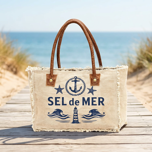 Sac en toile élégant avec poignées en cuir pour femmes, grand sac de travail pour ordinateur portable, documents, voyages et usage quotidien - Product Image 3