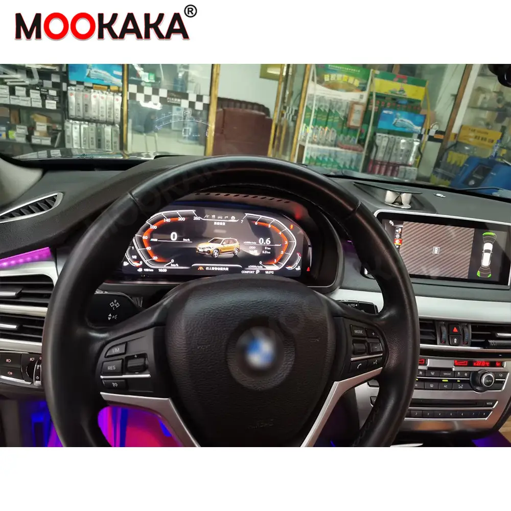 12.3 ''BMW X5 Android araba dijital pano paneli LCD tako metre Virtuelle alet kutusu kokpit multimedya oynatıcı