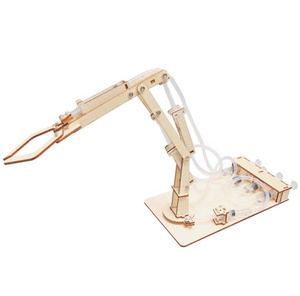 Bras robotique <span class=keywords><strong>hydraulique</strong></span> en bois pour l'invention scientifique et technologique, <span class=keywords><strong>jouet</strong></span> d'expérimentation scientifique DIY pour les élèves du collège, unisexe, pratique - Product Image 6