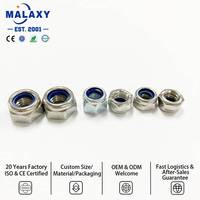 Mur Baut Pengunci Nylon MALAXY M2-M20 Baja Tahan Karat 304 A2-70 Lapis Seng Pemasok OEM untuk Furnitur dan Mesin Mur Baut Pengunci Nylon