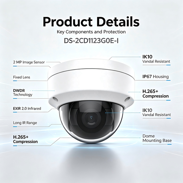 Hikvsion 30m IR Motion Detection Security Dome 2MP IP Camera EK-2CD1123G0E-I Wireless Ip Camera Nvr Indoor Camera HK Support