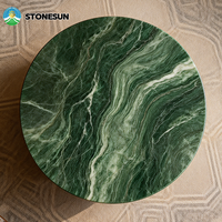 Table basse en pierre de haute qualité StoneSun, en pierre d'émeraude naturelle d'Inde, pièce d'art, pierre d'émeraude à haute brillance pour le salon