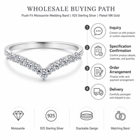 Bague de mariage en moissanite ajustée en argent sterling 925, alliance de mariée assortie, vente en gros