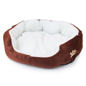 CHUUYU Super mignon hiver maison chat lit doux coton chiot et chien panier motif solide pour chat et chien copains - Product Image 1