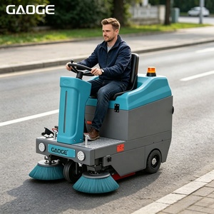 เครื่องทำความสะอาดพื้นถนนแบบนั่งขับ Gaoge S1 แปรงคู่ แบตเตอรี่ ราคาโรงงาน อุปกรณ์ทำความสะอาดถนน - Product Image 1
