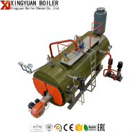 Caldera de Vapor Industrial Horizontal de Tubos de Fuego, de Alta Capacidad y Baja Presión, Controlada por PLC, para Combustible Ligero