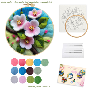 Chenistory Hoa Mô Hình Kim Cảm Thấy Bộ Dụng Cụ Khởi Động Tự Làm Handmade Len Kim Cảm Thấy Bức Tranh Kit Hình Ảnh - Product Image 2