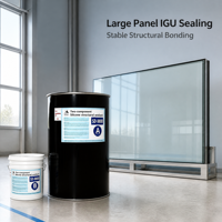 Scellant structurel en silicone bicomposant pour murs-rideaux de grande hauteur, résistant à la pression du vent et aux charges mortes