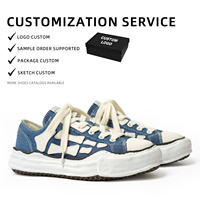 Baskets classiques personnalisées pour hommes, semelle épaisse, tige en jean, semelle intermédiaire EVA fondue, confortables, antidérapantes, légères, chaussures décontractées