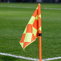 Ensemble de 4 poteaux de drapeau de coin de football en PVC de 1,52 m, niveau professionnel, avec pointe à ressort robuste, durables pour l'entraînement et les matchs de football