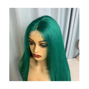 100% Human Hair Wigs Green Bone Straight Average Size 13*4 Lace Front with 150% Density Could Be Dyed Lace Base Base Wigs
