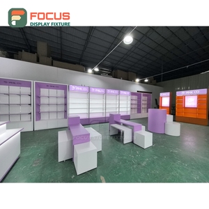 Vitrina Moderna para Pelucas con Puerta de Vidrio, Cajón, Estante e Iluminación, Mueble Central para Exhibición de Pelucas - Product Image 5