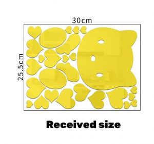 Pegatinas de Pared de Acrílico con Espejo 3D de Gato para Decoración de Habitaciones de Bebés y Niños, Pegatinas Adhesivas para Pared y Cabecera - Product Image 6