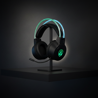 Casque de jeu sans fil BT5.4 personnalisé avec logo OEM, microphone HD RGB, casque supra-auriculaire avec charge Type-C et faible latence