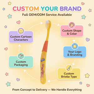<span class=keywords><strong>Brosse</strong></span> à dents pour enfants en gros, OEM, nouvelle conception de logo <span class=keywords><strong>personnalisé</strong></span>, marque colorée, haute qualité, prête à expédier (RTS) - Product Image 2