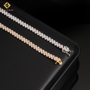 Pulsera Clásica de Moissanita con Cadena Tipo Tenis, Regalo, Plata 925, Baño de Oro 18K, Corte Brillante Redondo, Engaste de Garras, Joyería para Mujer - Product Image 4