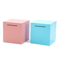 Tirelire carrée en métal colorée, mini-coffre-fort en fer pour économiser de l'argent, boîte de rangement de pièces et de billets de bureau, cadeau personnalisé