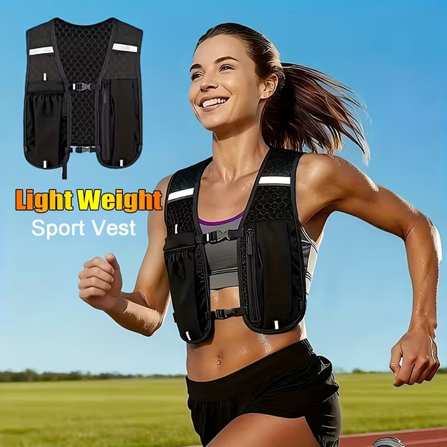 Custom Factory Nylon Running Vest with Breathable Reflective Hydration Backpack Water-Proof Feature for Outdoor Sports