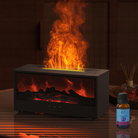 Humidificateur d'air créatif pour la maison, effet feu de camp, 280 ml, diffuseur d'arômes avec lumière LED colorée