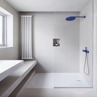 Paroi de douche droite moderne sans cadre sur mesure pour hôtel et appartement, séparation humide/sec, verre revêtu 8 mm