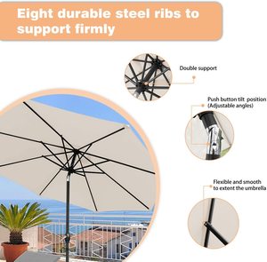 Vente en gros <span class=keywords><strong>de</strong></span> grand patio <span class=keywords><strong>de</strong></span> 9 pieds Parasols à baldaquin pour le <span class=keywords><strong>marché</strong></span> commercial <span class=keywords><strong>Parasol</strong></span> <span class=keywords><strong>de</strong></span> plage moderne pour l'extérieur - Product Image 4