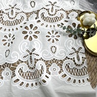 Tissu en maille florale respirant, soluble dans l'eau, 100% coton, dentelle pour robe brodée ou hawaïenne, tissu en coton pour broderie