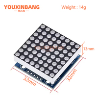 MAX7219 Modul Dot Matrix Modul Mikrokontroler Modul Tampilan Modul Display Produk Jadi, Dapat Disatukan untuk Pemrograman DIY KIT