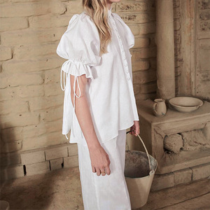 <span class=keywords><strong>Camicia</strong></span> di lino in tessuto estivo di alta qualità camicetta <span class=keywords><strong>bianca</strong></span> Beige Botton 2025 maglietta personalizzata <span class=keywords><strong>a</strong></span> <span class=keywords><strong>maniche</strong></span> corte <span class=keywords><strong>camicia</strong></span> di lino personalizzata - Product Image 4