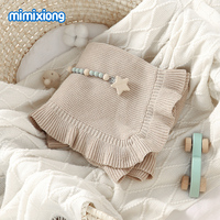 Nueva Llegada Mimixiong Recién Nacido, Manta de Bebé Tejida a Crochet con Bordado Personalizado, Manta de Algodón Tejida para Bebé