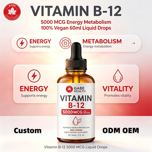 Gotas Líquidas de Vitamina B12 OEM 5000mcg Veganas 60 ml Metabolismo Energético para Adultos Marca Privada - Product Image 1