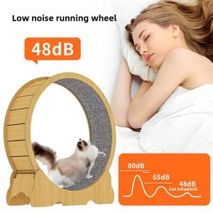 Tapis Roulant Silenzioso per Gatti con Telaio in Legno OEM, Pista Rivestita in Moquette, Ruota per Esercizio Indoor per Gatti Piccoli, Medi e Grandi - Product Image 2