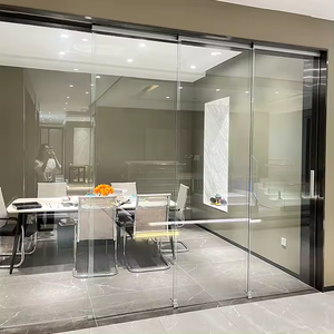 Sistem Pintu Geser Kaca Tanpa Bingkai HDSAFE Eksterior Interior Pintu Kaca Tanpa Bingkai Apartemen Rel Pintu Geser Perangkat Keras - Product Image 2