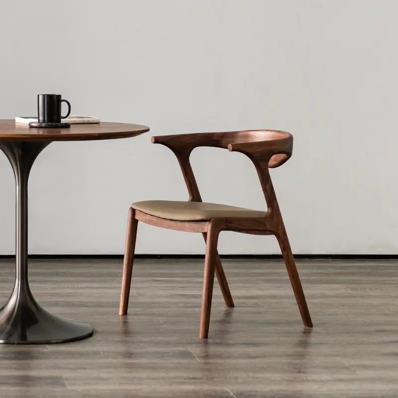 Sillón de madera de teca maciza para comedor al aire libre moderno, muebles de cocina, muebles de jardín de hotel de teca, sillas de playa