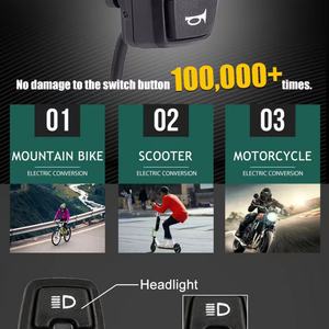 3-in-1 Electric Bike Scooter 36V 48V Horn Headlight Steering Switch DK336 Parts for Electric Bicycles - Product Image 5