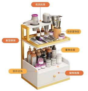 Muebles de Salón Modernos Dorados para Montar en la Pared, Estaciones de Peluquería con Gabinete de Almacenamiento de Herramientas para Barbería - Product Image 4