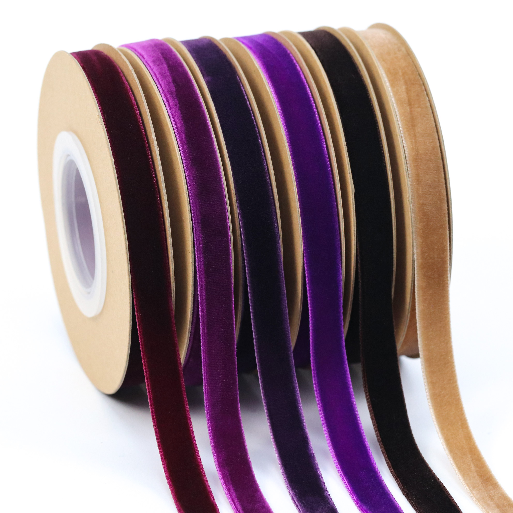 Custom 10mm Solid Colors Velvet Ribbon Roll For Gift Party Decoration