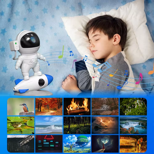Proiettore LED Moderno Bianco a Forma di Razzo dei Cartoni Animati Preferito dai Bambini, con Musica, Controllo APP, Luce Notturna Romantica a Nebulosa e Stelle - Product Image 4