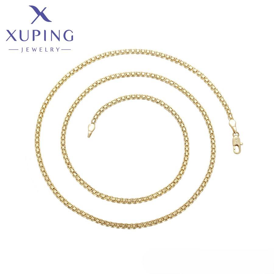 X000979202 XUPING Jewelry 14K Gold Color Environmental Copper Simple Cool  Fashion No Stone Neutral Necklace