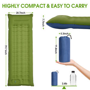 Colchoneta <span class=keywords><strong>Inflable</strong></span> Ultraligera Impermeable, Colchón Portátil con Almohada para Acampar, Hacer Senderismo y Excursionismo al Aire Libre - Product Image 4