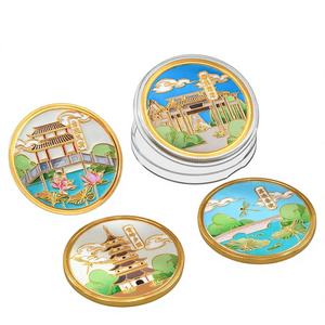 <span class=keywords><strong>Moneda</strong></span> de Colección Personalizada de Metal Esmaltado, Chapada en Oro, Plata y Cobre, de Aleación de Zinc 3D, Venta Caliente del Fabricante - Product Image 3