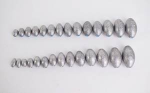 0.5g-300g塩水釣りタックルアクセサリーロング鋳造オーバル鉛重量中空オリーブ形状プラスチックコア鉛シンカー - Product Image 4