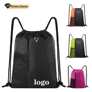 BSCI Custom Drawstring Backpack Sports Gym Bags With Print Children Large Size Zipper Water Bottle Mesh Pockets Swimming Bags