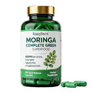 Atacado Private Label Suplemento Sem Glúten 180 Cápsulas Orgânicas Moringa Folha Em Pó Cápsulas Para Venda - Product Image 1