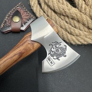 New YF Industrial Grade Dragon Pattern Mountain Camping Fishing Survival Home Collection Gift Small Hand Rose <strong>Wood</strong> 5Cr13Mov <strong>Axe</strong> - Product Image 5