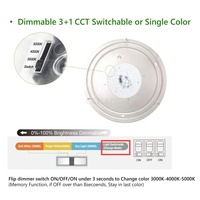 Plafonnier Led rond 15W 18W 24W 90-130Vac 3-CCT Lampe encastrée sélectionnable Double anneau Led Plafonnier